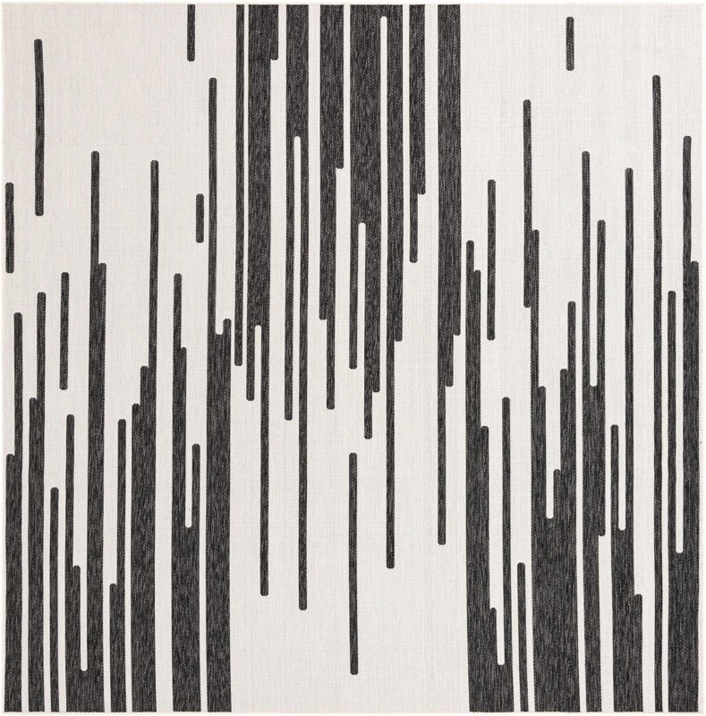 Copse · Lines Outdoor Rug, black and white