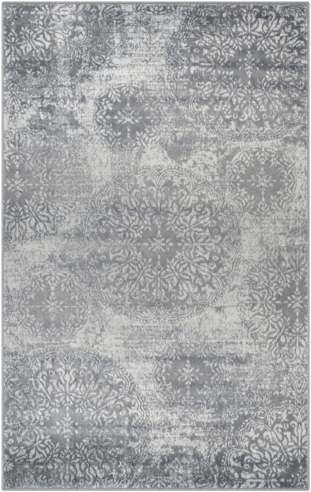 5' x 8' Blakemore · Distressed medallion rug, slate and grey