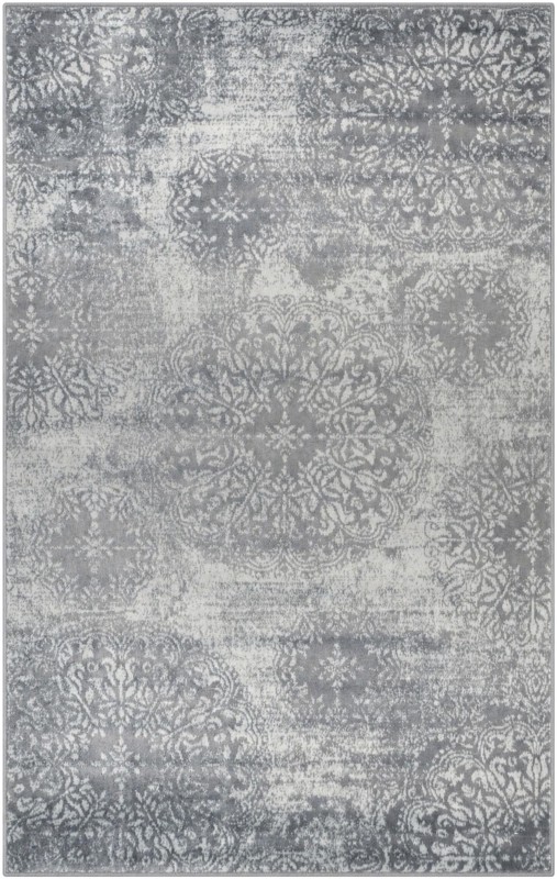 5' x 8' Blakemore · Distressed medallion rug, slate and grey