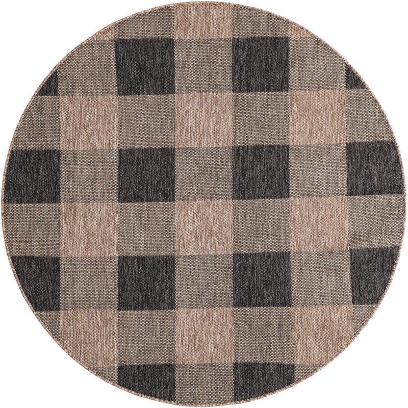 Ramona · Plaid Outdoor Rug, black and brown