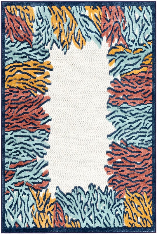 4' x 6' Ely · Border Outdoor Rug, multi