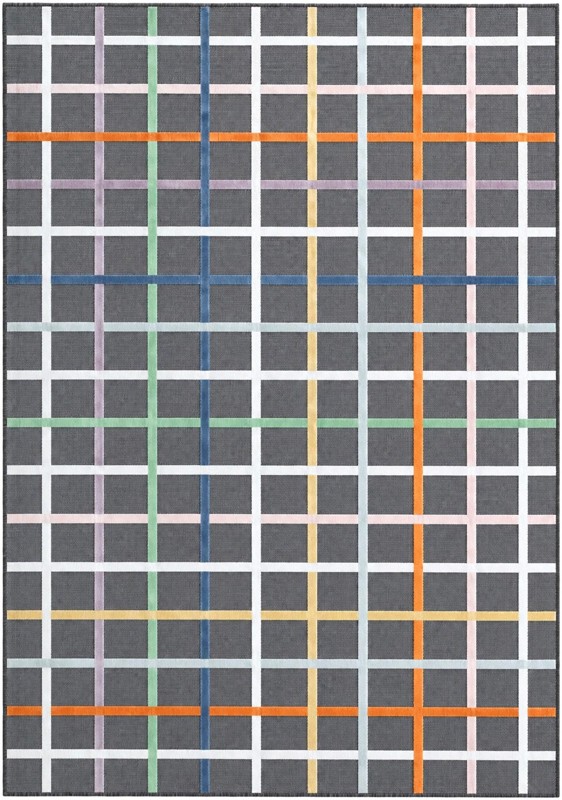 6' 4 x 9' Franklin · Plaid Outdoor Rug, charcoal and multicolor