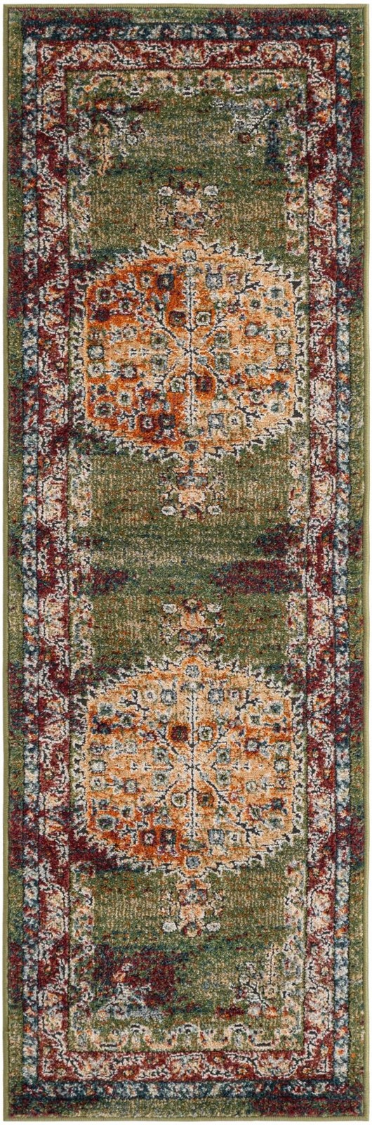 2' x 6' Finchley · Border rug, fern green