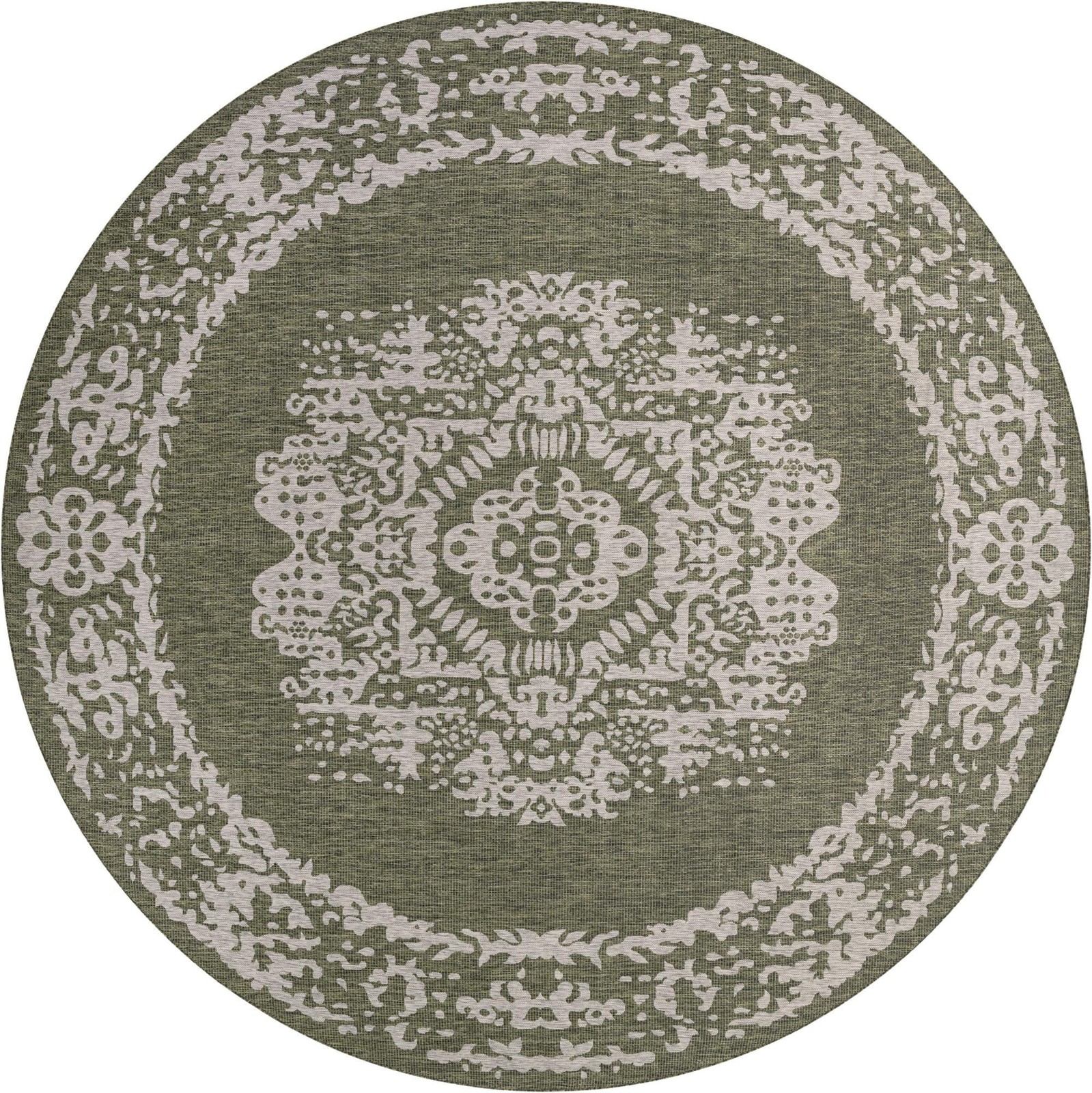 13' x 13' Hayden · Medallion Outdoor Rug, green