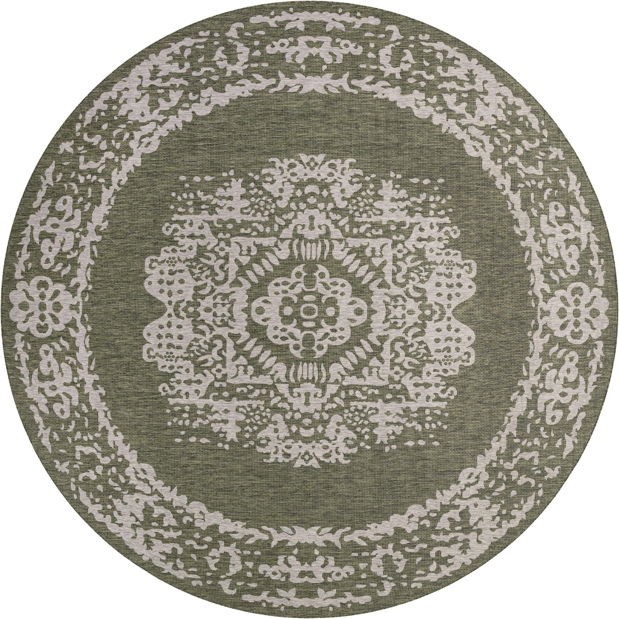 13' x 13' Hayden · Medallion Outdoor Rug, green