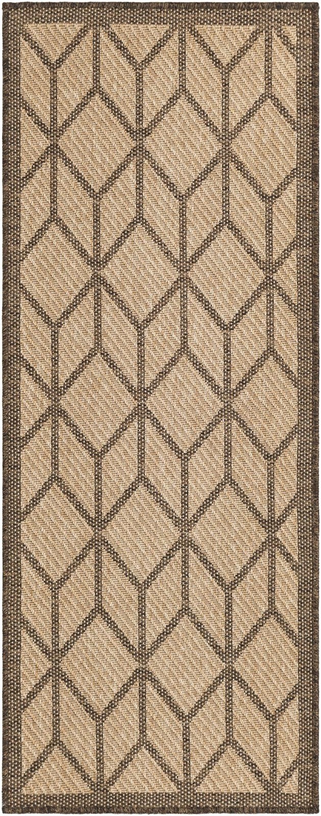 2' x 5' 3 Ogden · Geometric diamond rug, natural and brown