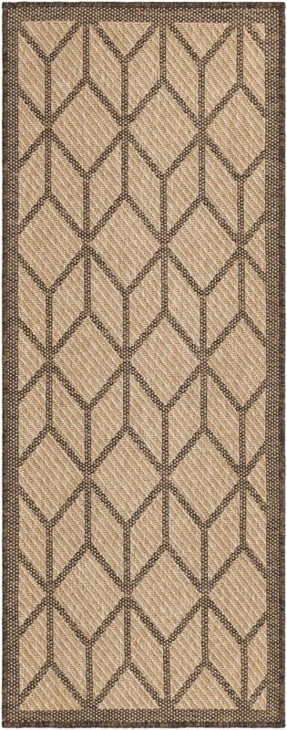 2' x 5' 3 Ogden · Geometric diamond rug, natural and brown
