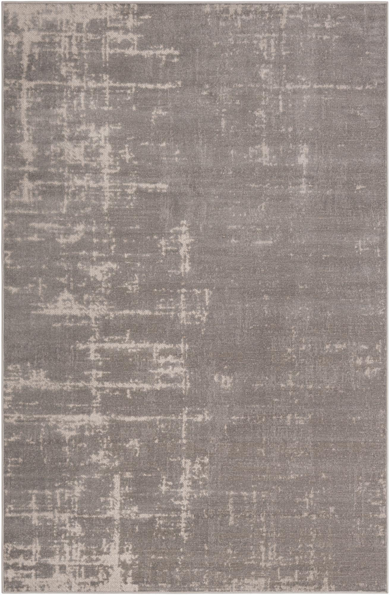 5' 3 x 8' Byron · Abstract rug, gray and ivory
