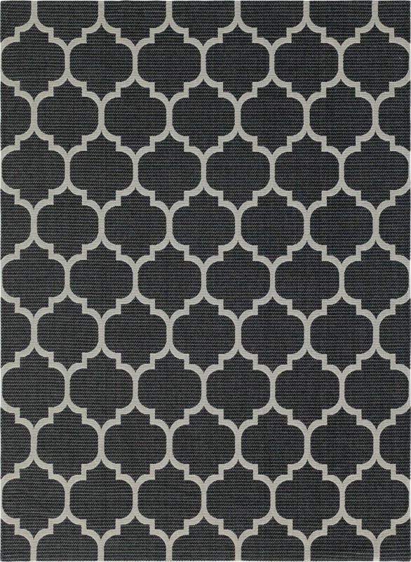 Enid · Trellis rug, black and ivory