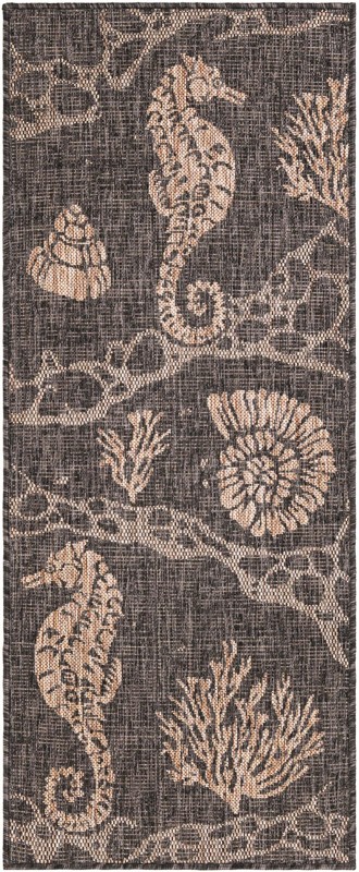 Daly · Pictoral Outdoor Rug, black