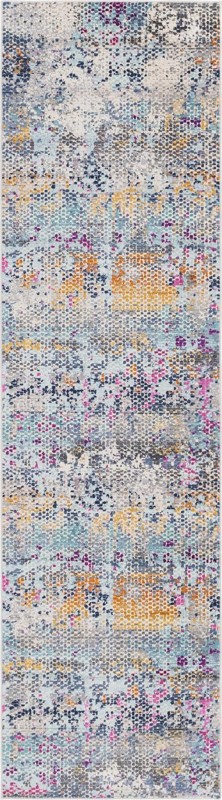 2' 7 x 9' 10 Coulter · Abstract rug, multi and blue