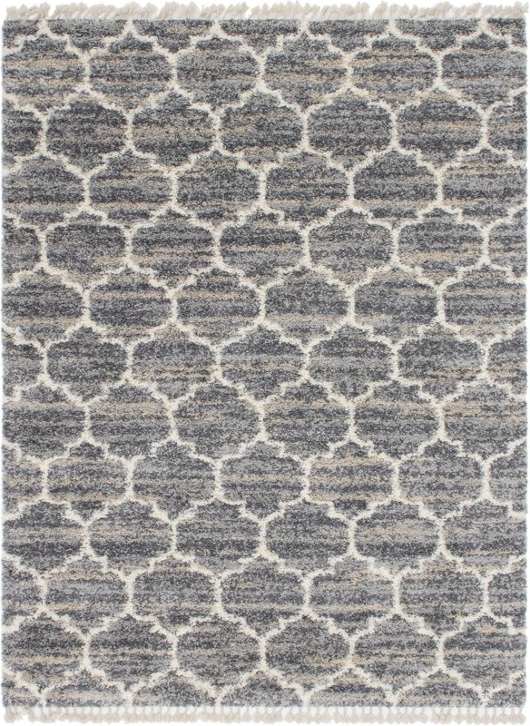 9' x 12' 2 Everett · Trellis Shag Rug, gray