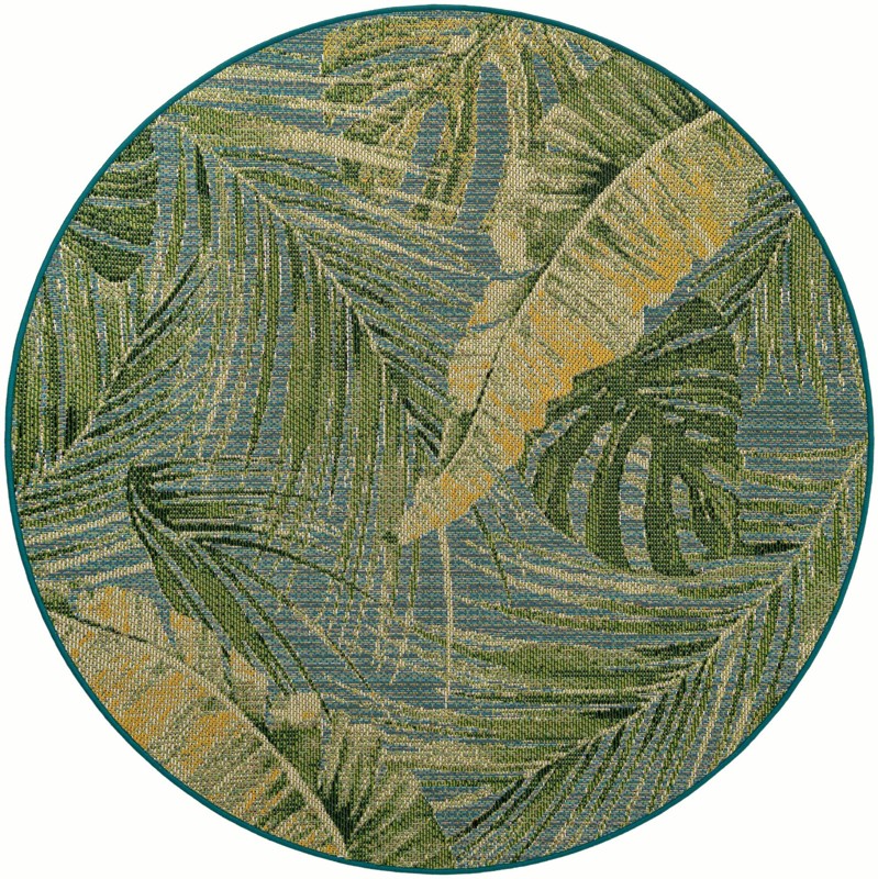 Jay · Border Outdoor Rug, green blue