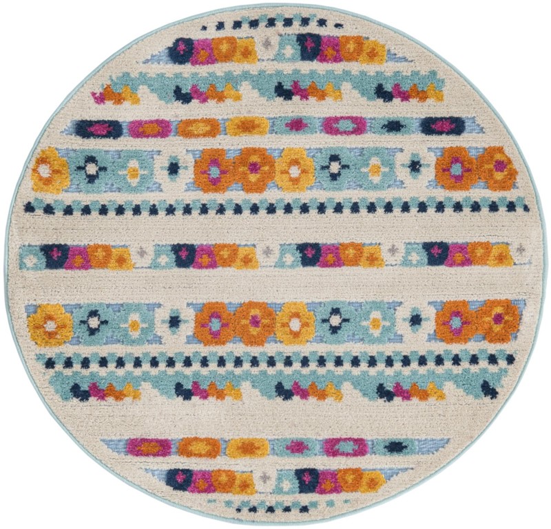 3' 3 x 3' 3 Tanner · Geometric Outdoor Rug, blue