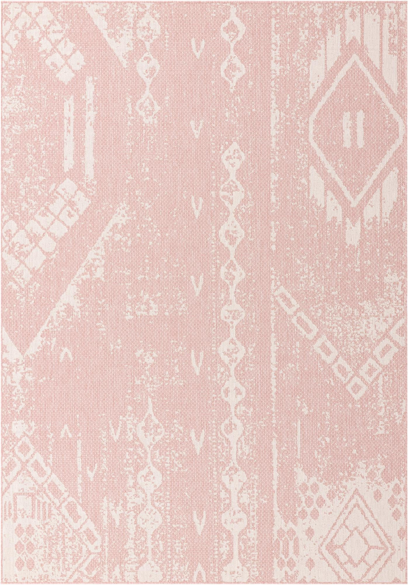 6' x 9' Wildman · Geometric Outdoor Rug, pink
