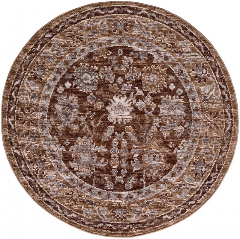 Locust · Medallion rug, brown and beige