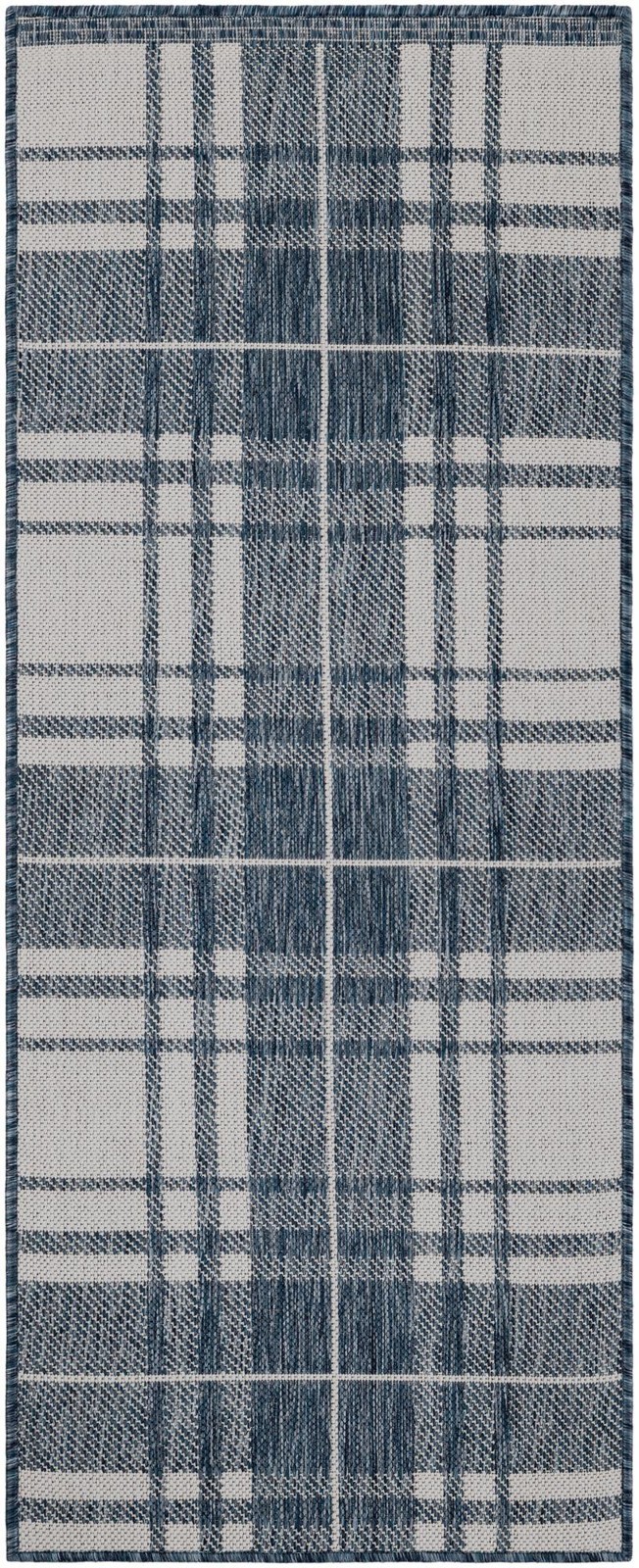 2' x 5' 3 Maguire · Plaid Outdoor Rug, blue