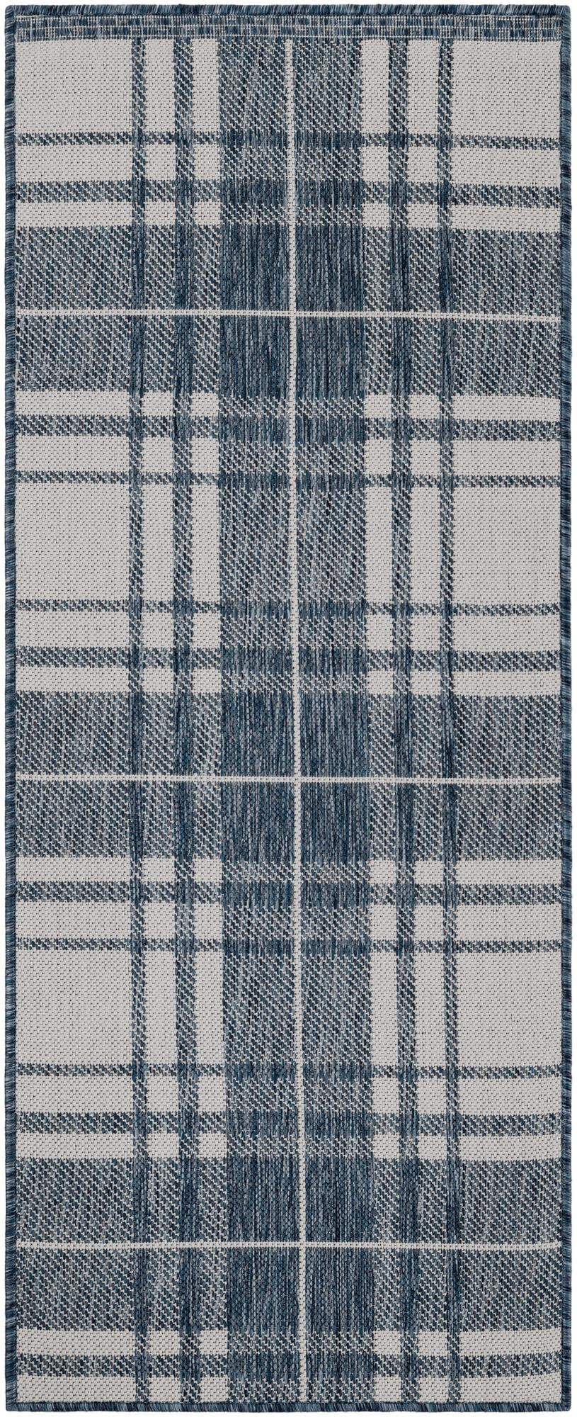 2' x 5' 3 Maguire · Plaid Outdoor Rug, blue