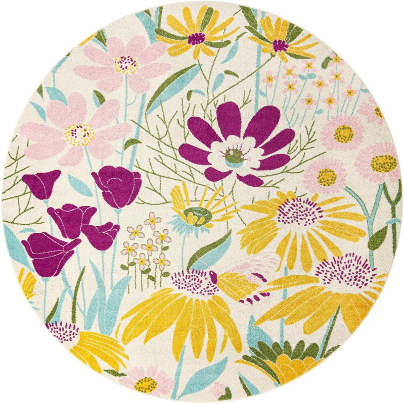 10' x 10' Fennel · Floral / botanical rug, white