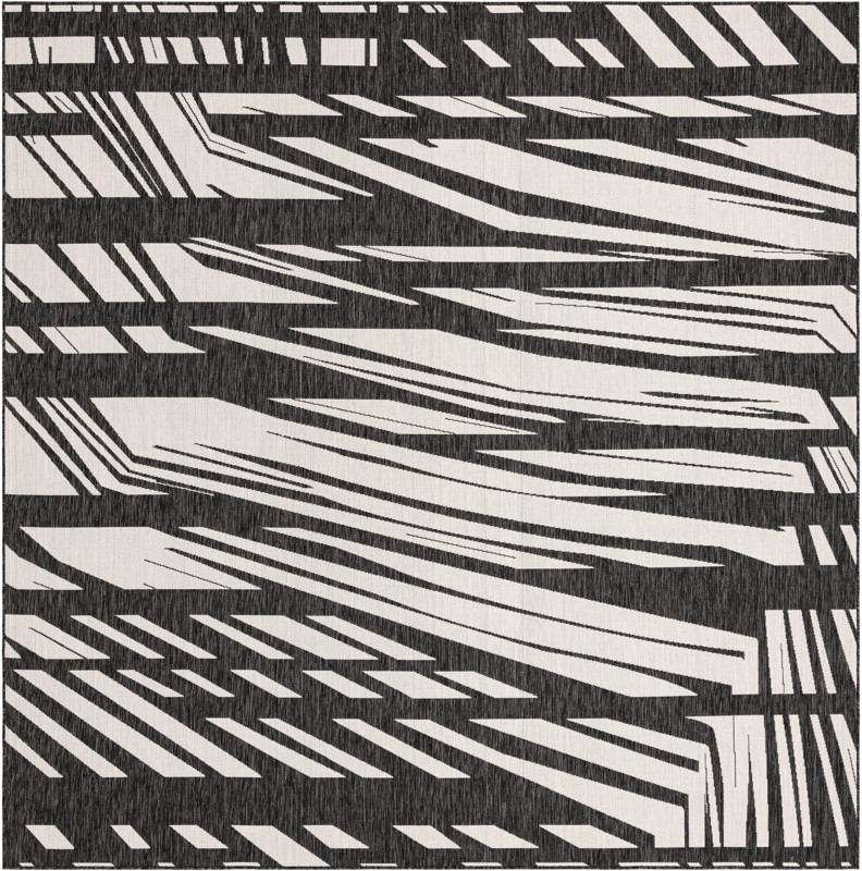10' x 10' Frasier · Abstract geometric Outdoor Rug, black and white