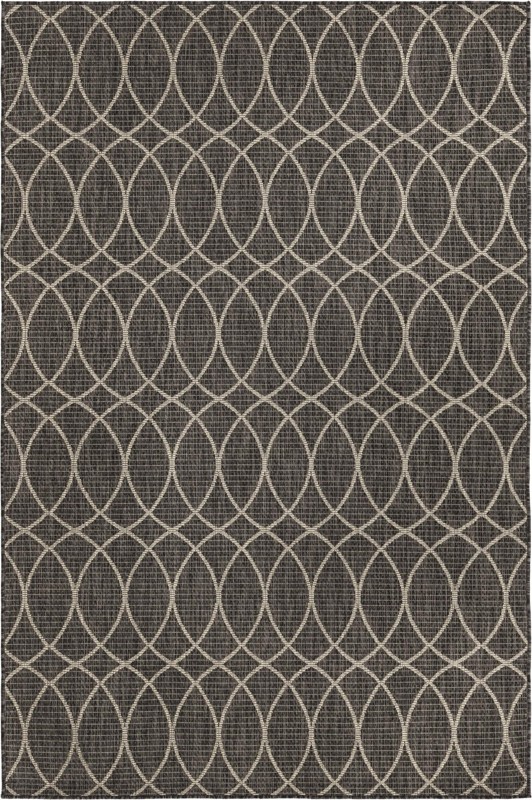 Atkins · Geometric Outdoor Rug, charcoal