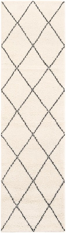Hailey · Diamond Wool Rug, ivory and black