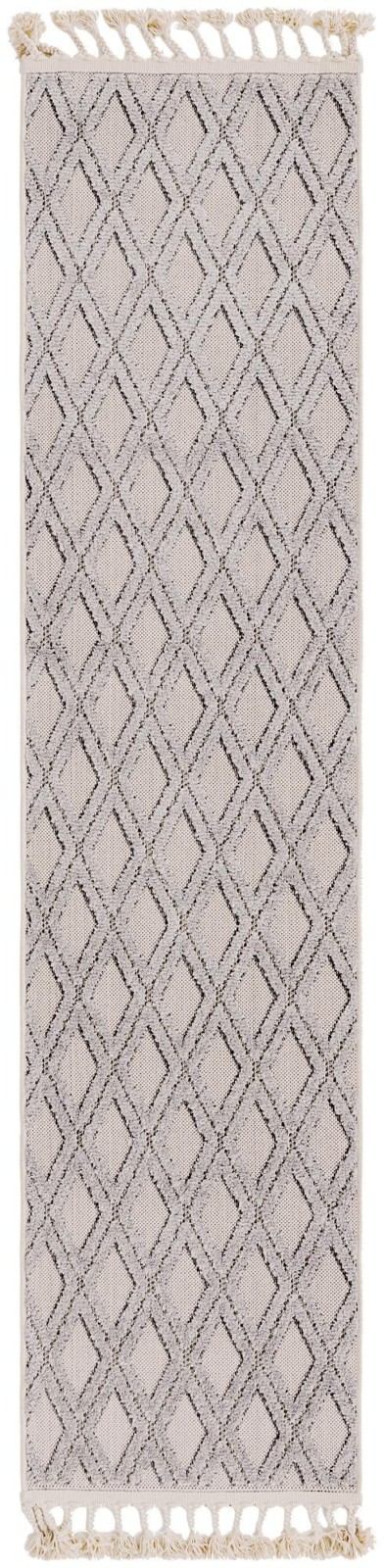 2' x 8' Goshen · Diamond rug, sandy beige and gray