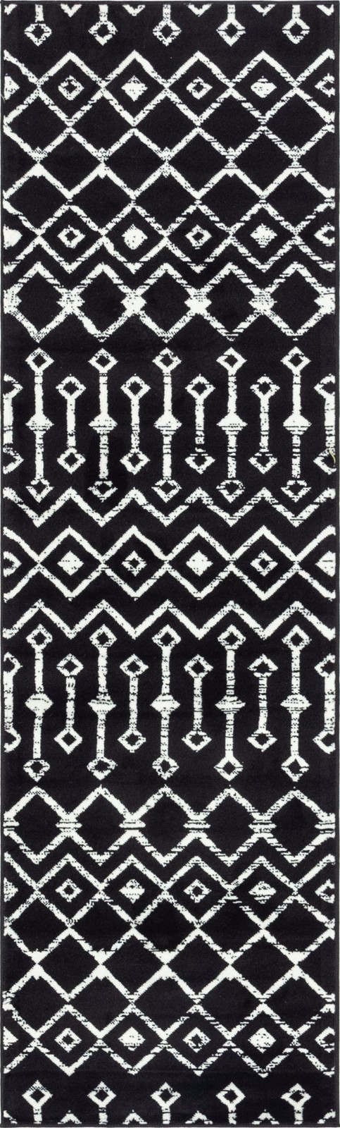 2' 6 x 8' 2 Dudley · Geometric rug, black and ivory