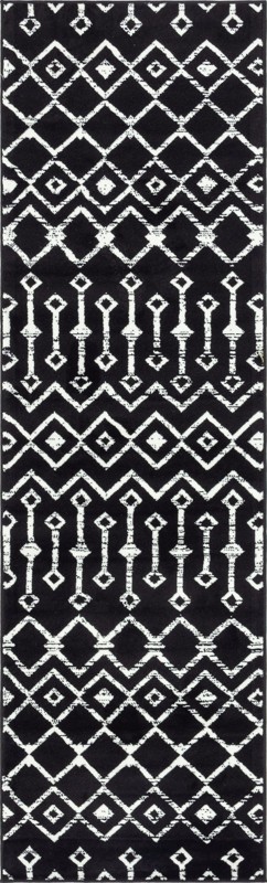 2' 6 x 8' 2 Dudley · Geometric rug, black and ivory