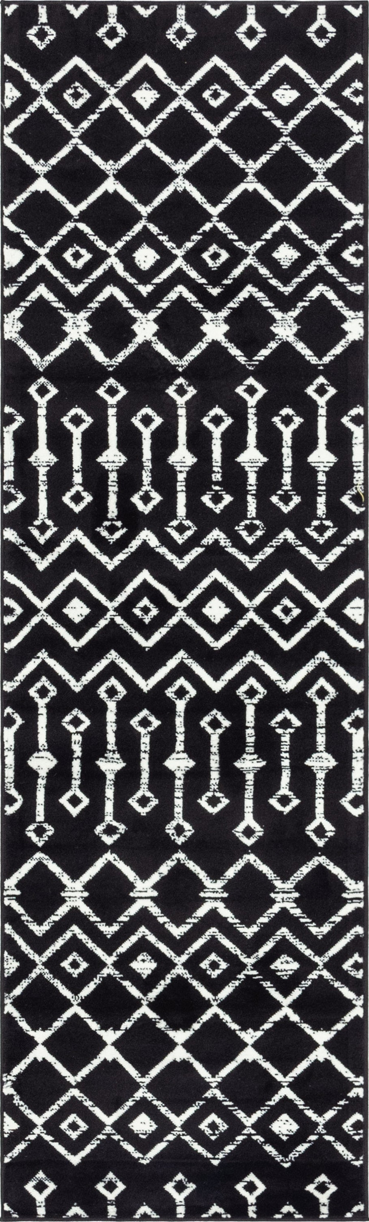 2' 6 x 8' 2 Dudley · Geometric rug, black and ivory
