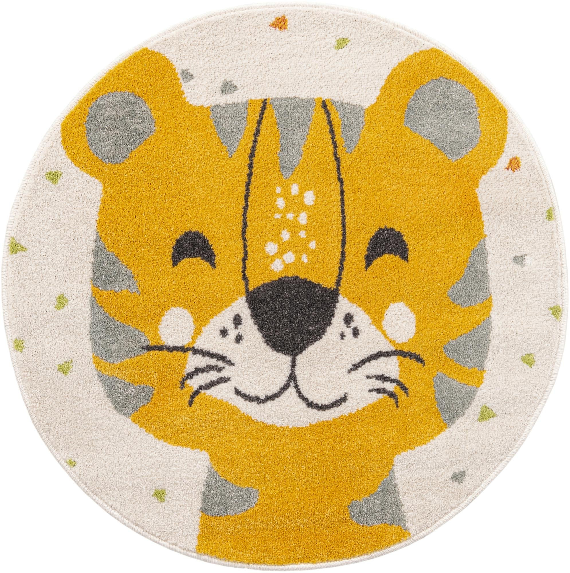 3' 3 x 3' 3 Rutledge · Tiger stripe rug, ivory