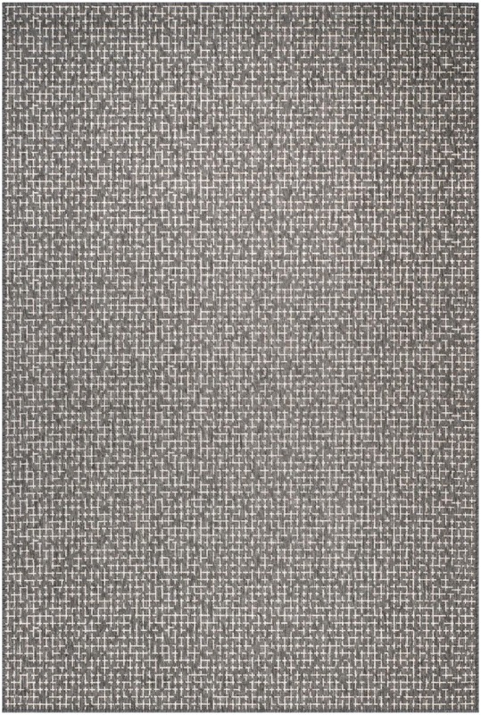 6' x 9' Loam · Checkered Outdoor Rug, charcoal