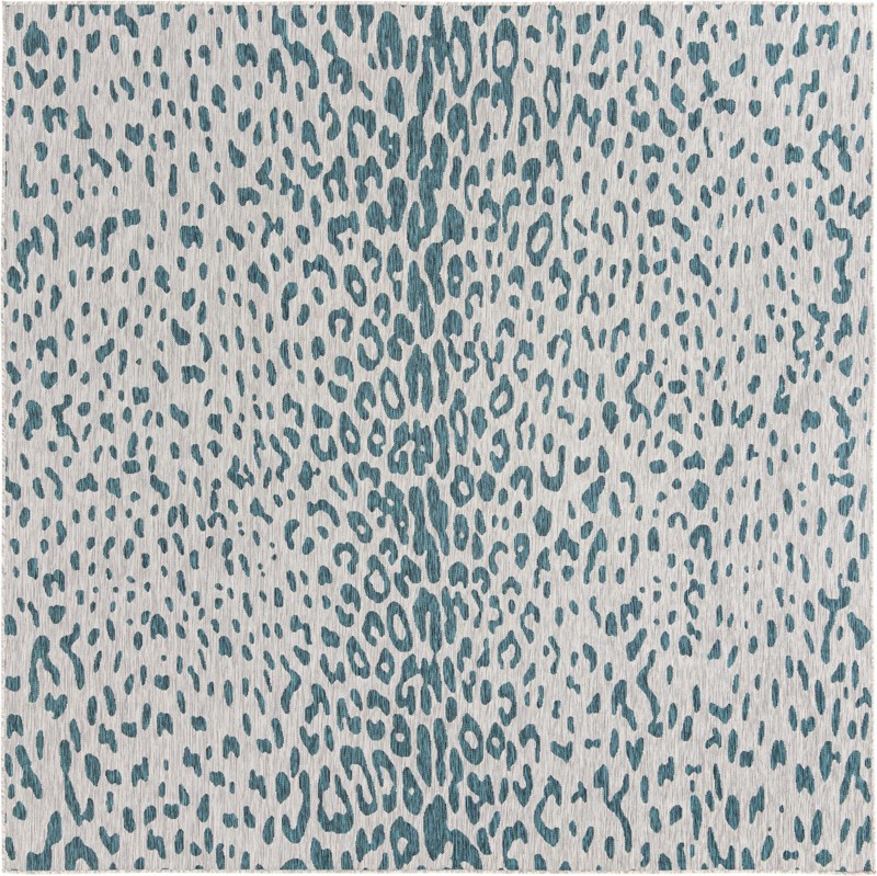 Winterberry · Animal print Outdoor Rug, teal