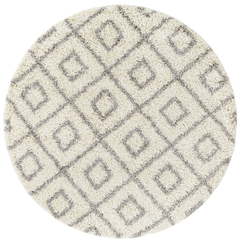 6' x 6' Brock · Geometric Shag Rug, ivory