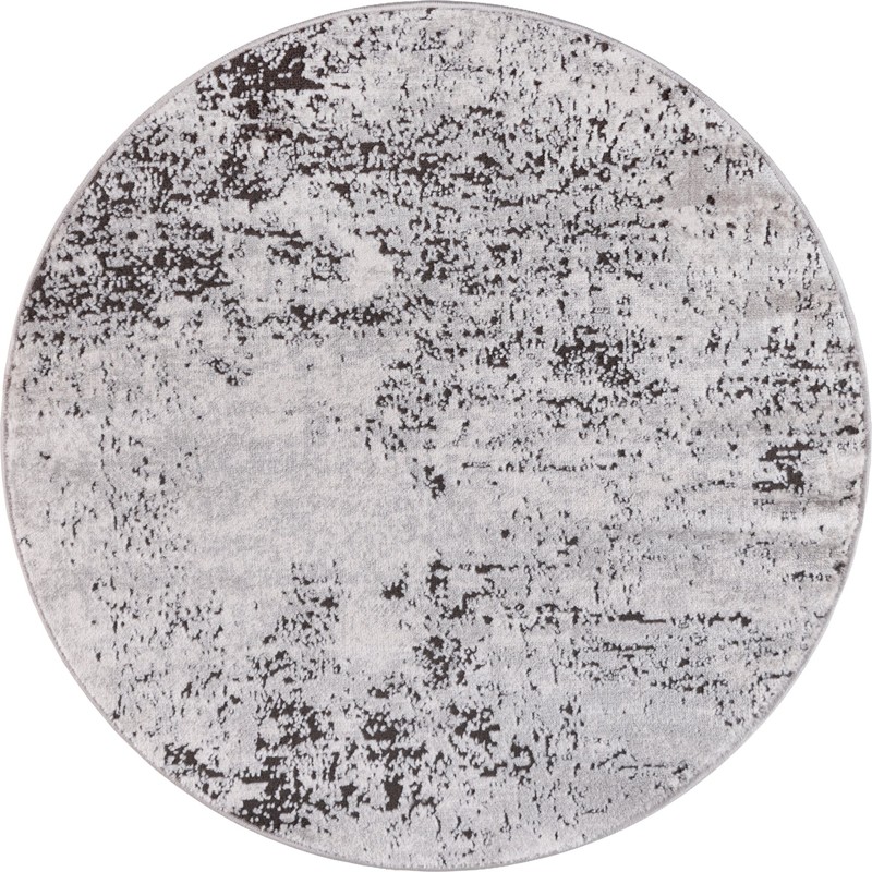 3' 3 x 3' 3 Dalrymple · Abstract rug, gray and ivory