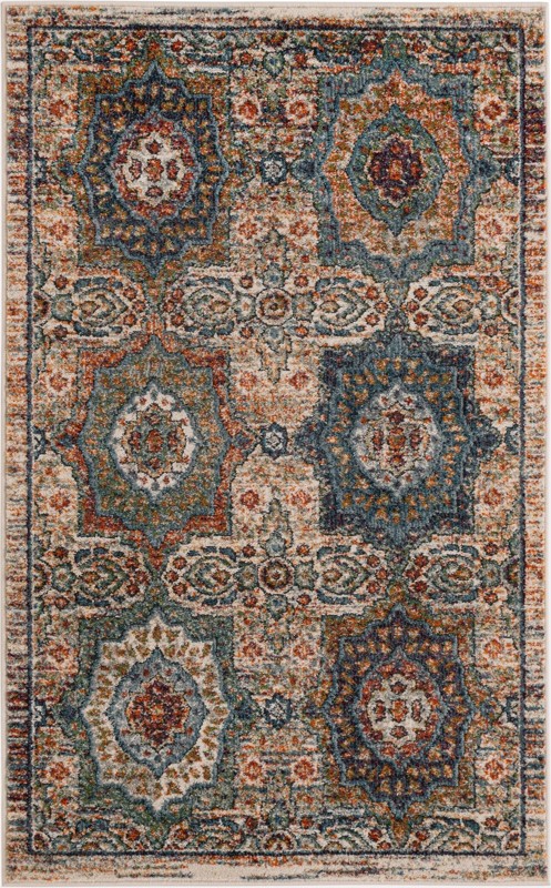 Firelight · Medallion rug, multi and blue