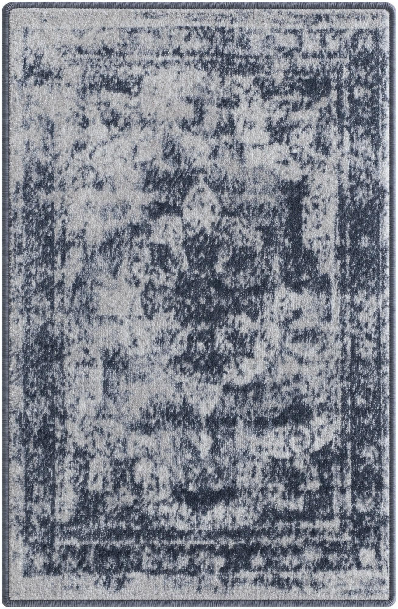 2' x 3' Blakemore · Distressed medallion rug, slate and ivory