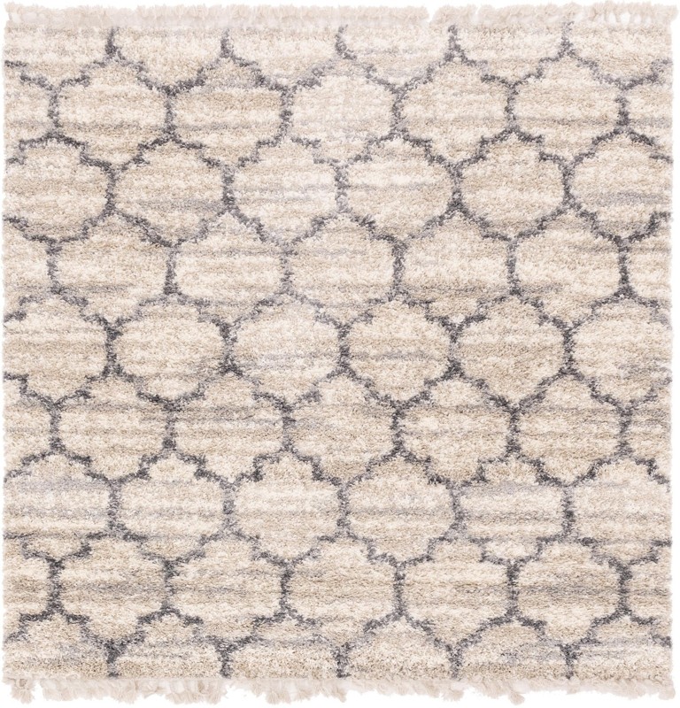 Everett · Lattice Shag Rug, beige