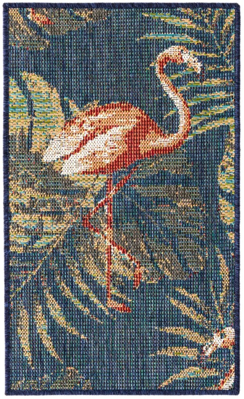 2' x 3' Ridgway · Floral / botanical Outdoor Rug, navy