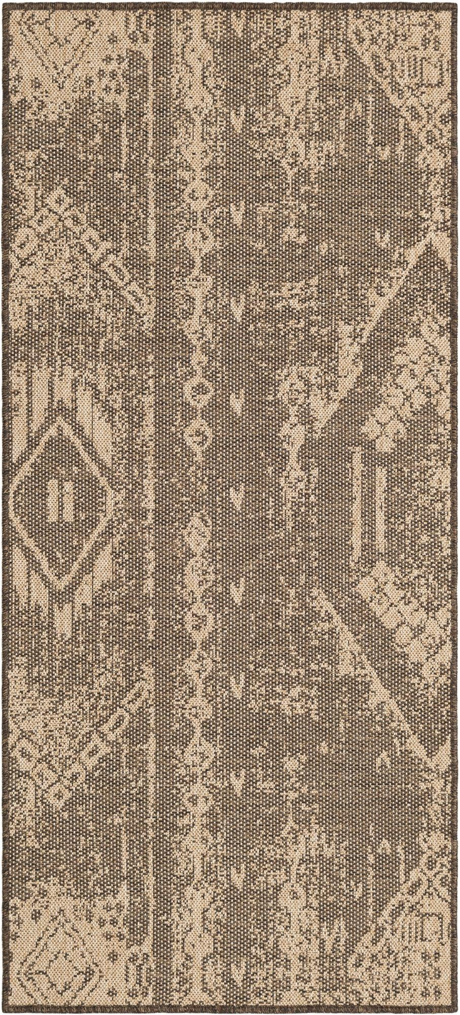 2' 7 x 6' Luckett · Diamond rug, natural and brown