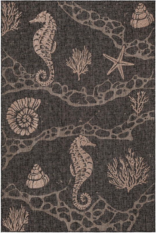 6' x 9' Daly · Pictoral Outdoor Rug, black