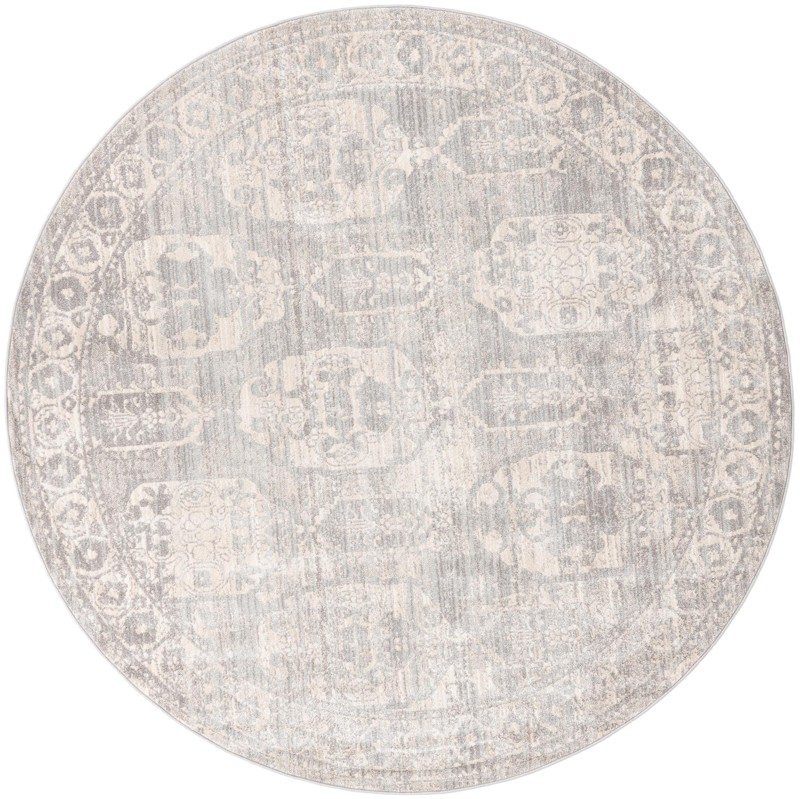 7' x 7' Pullman · Border rug, gray