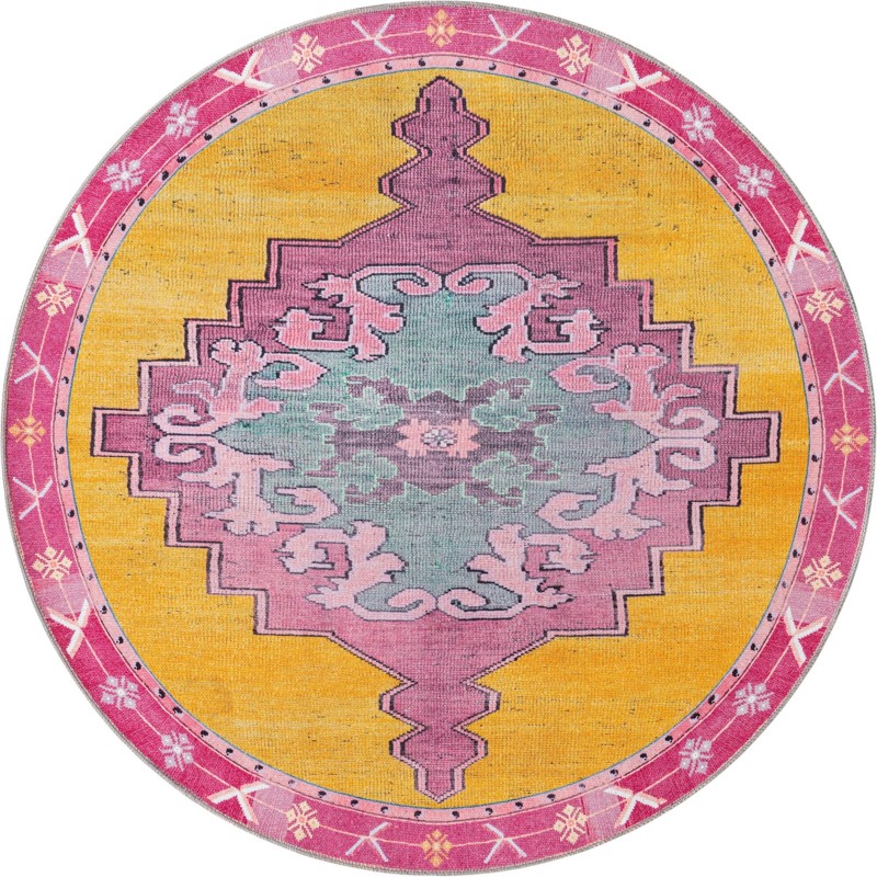 Sanderson · Border Washable Rug, yellow