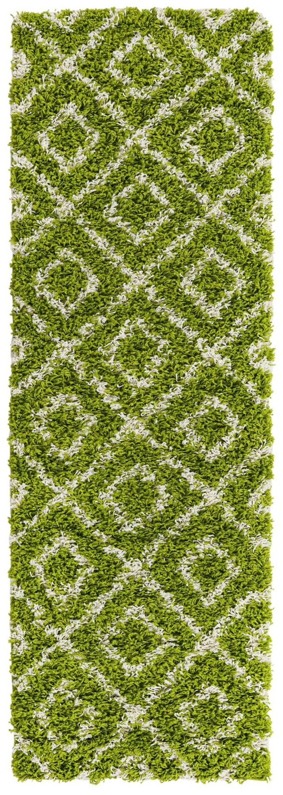 2' x 6' Brock · Diamond Shag Rug, green