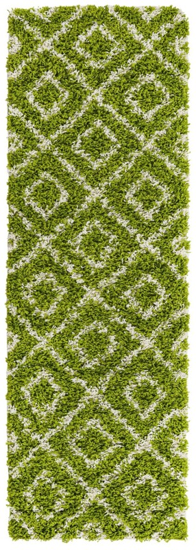 2' x 6' Brock · Diamond Shag Rug, green