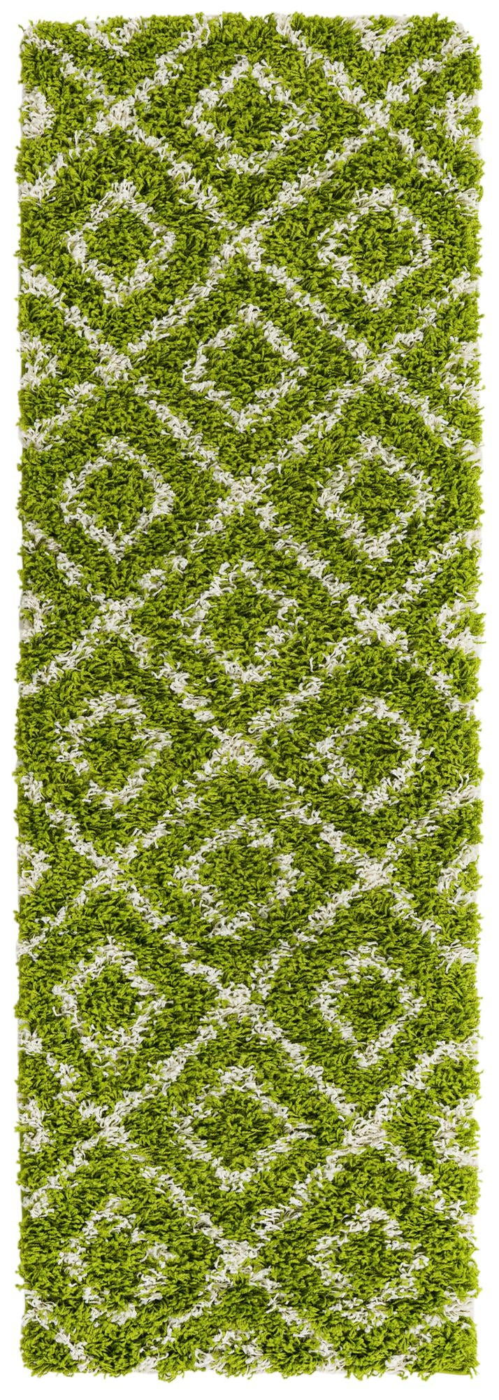 2' x 6' Brock · Diamond Shag Rug, green