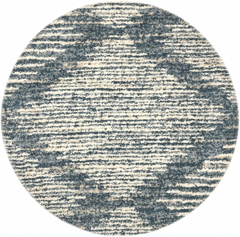 8' x 8' Cobble · Lines Shag Rug, blue