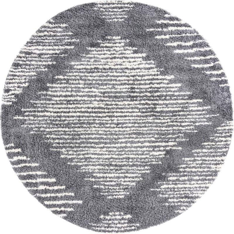 Cobble · Diamond Shag Rug, gray