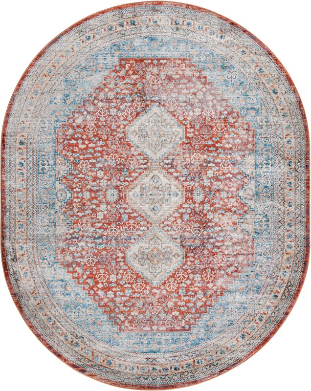 7' 10 x 10' 2 Greenbriar · Border rug, red