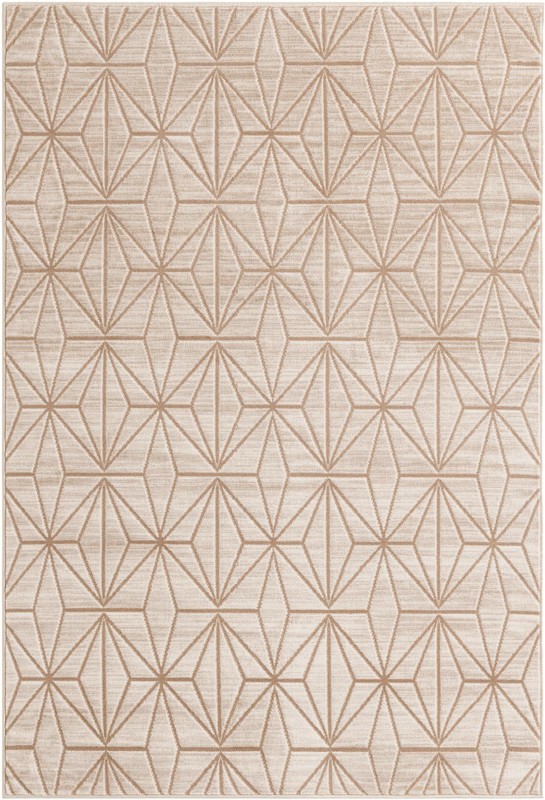 Deerbrush · Geometric lattice rug, beige and cream